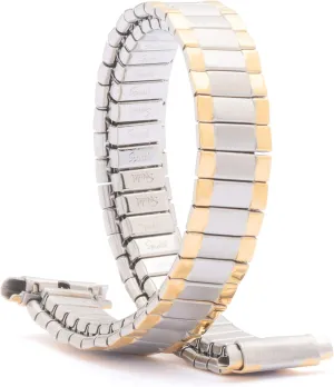 Watch Band Gold and Silver Tone Straight and Curved End 10-14mm Speidel galvanize dioxide Ladies Twist-O-Flex Expansion Replacement 