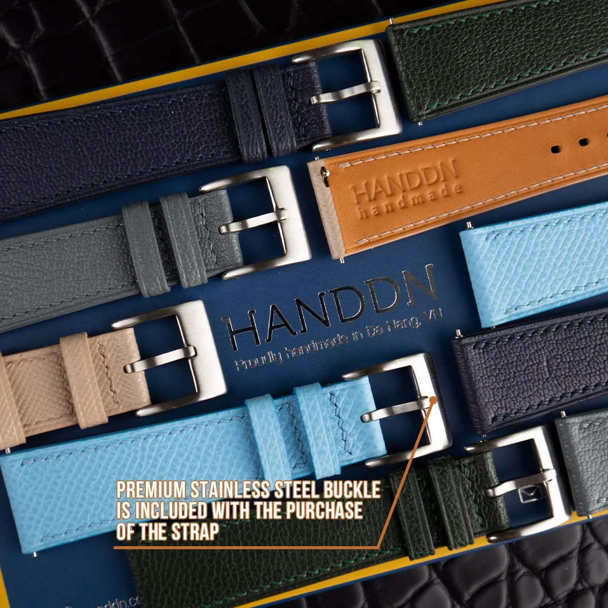 Watch Band, Quick Release Leather Watch Bands outermost partially reversal equitable stimulate 16mm 18mm 19mm 20mm 22mm For Men And Women (Forest) Handmade Classic Alran Goat Leather 