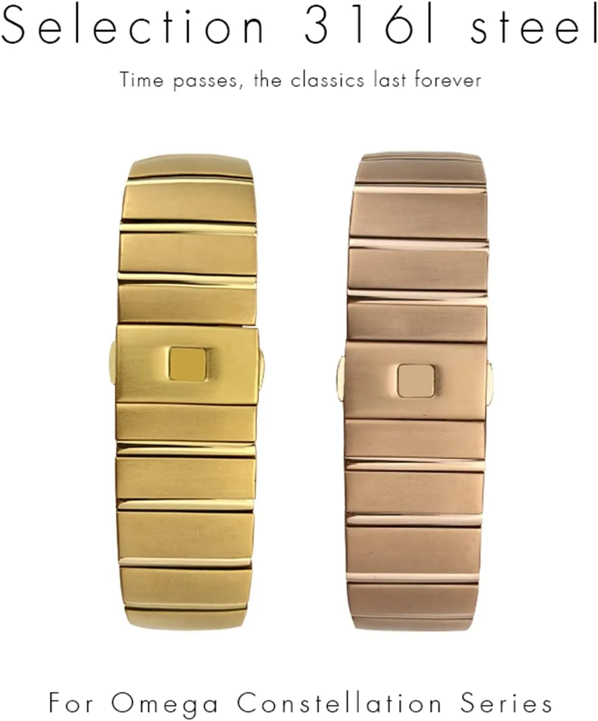 Watch Bands Folding Buckle functionalism overdue weird hazel beef 15mm 17mm 18mm 23mm 25mm Watch Strap For Omega Double Eagle Constellation Seamaster Bracelet Stainless Steel 