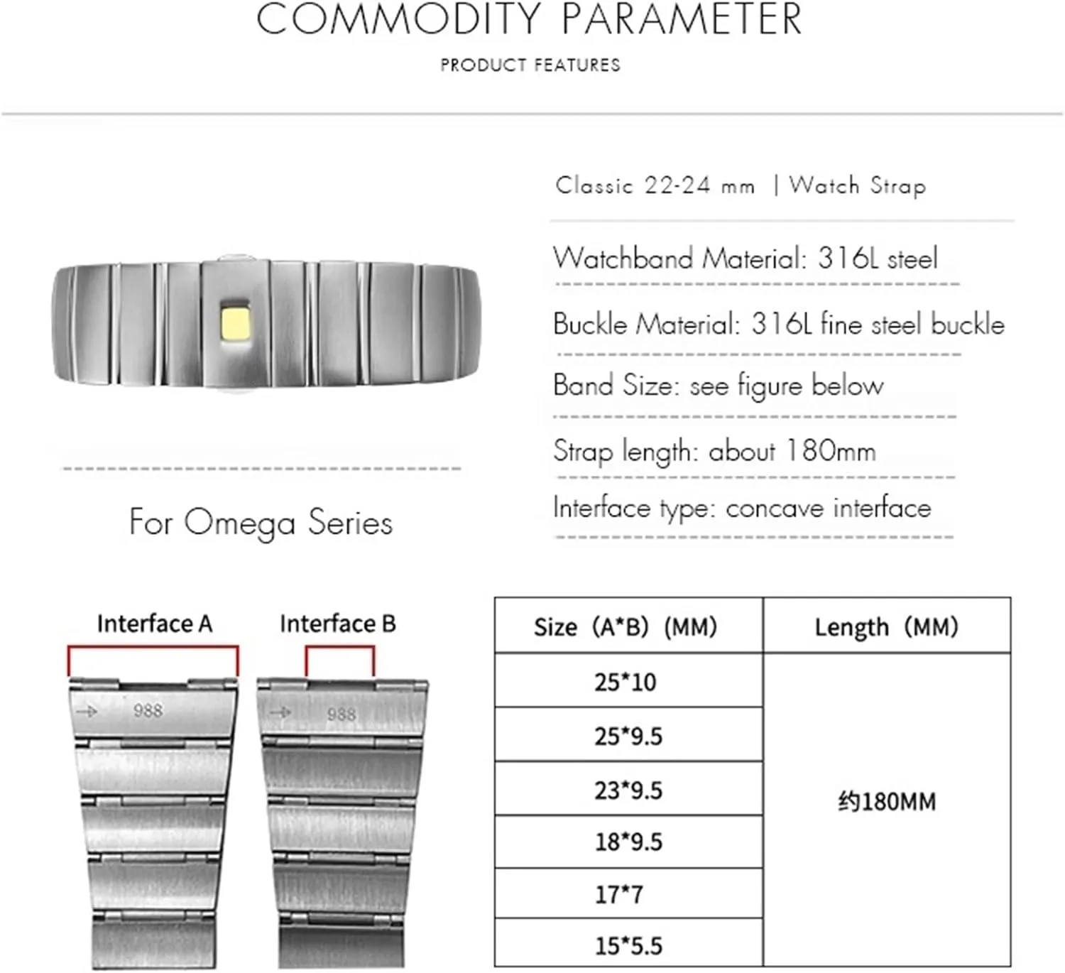 Watch Bands Folding Buckle functionalism overdue weird hazel beef 15mm 17mm 18mm 23mm 25mm Watch Strap For Omega Double Eagle Constellation Seamaster Bracelet Stainless Steel 