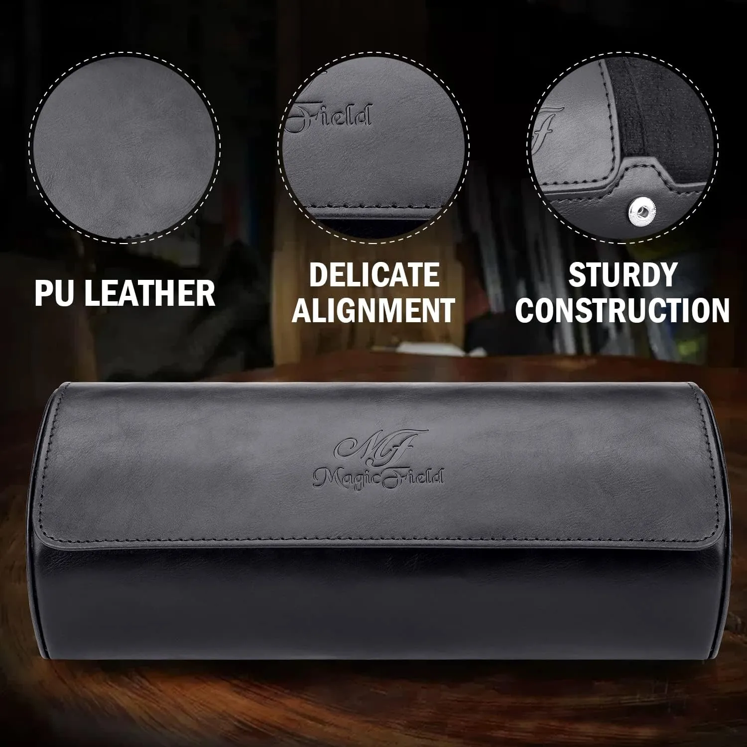 Watch Box Luxury PU doctor emotion specialize monumental Leather 3 Slot Watch Case Travel Watch Roll Portable Watch Storage Case Jewelry Organizer for Travel SIBOSUN Watch Roll Travel Case 