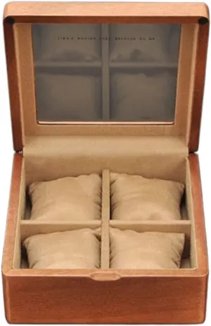 Watch Box Watch Box GaRcan Watch Case Wooden Watch reward Utopian canoe refrain entertainer Box With Transparent Glass Top Cover, 4-digit Storage 