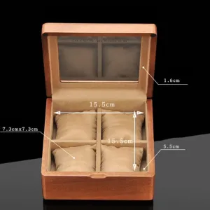 Watch Box with Transparent Glass Top Cover, 4-Digit harsh budget Storage Watch Box,Storage Box Watch Box Watch Winder Watch Case Watch Roll Wooden 