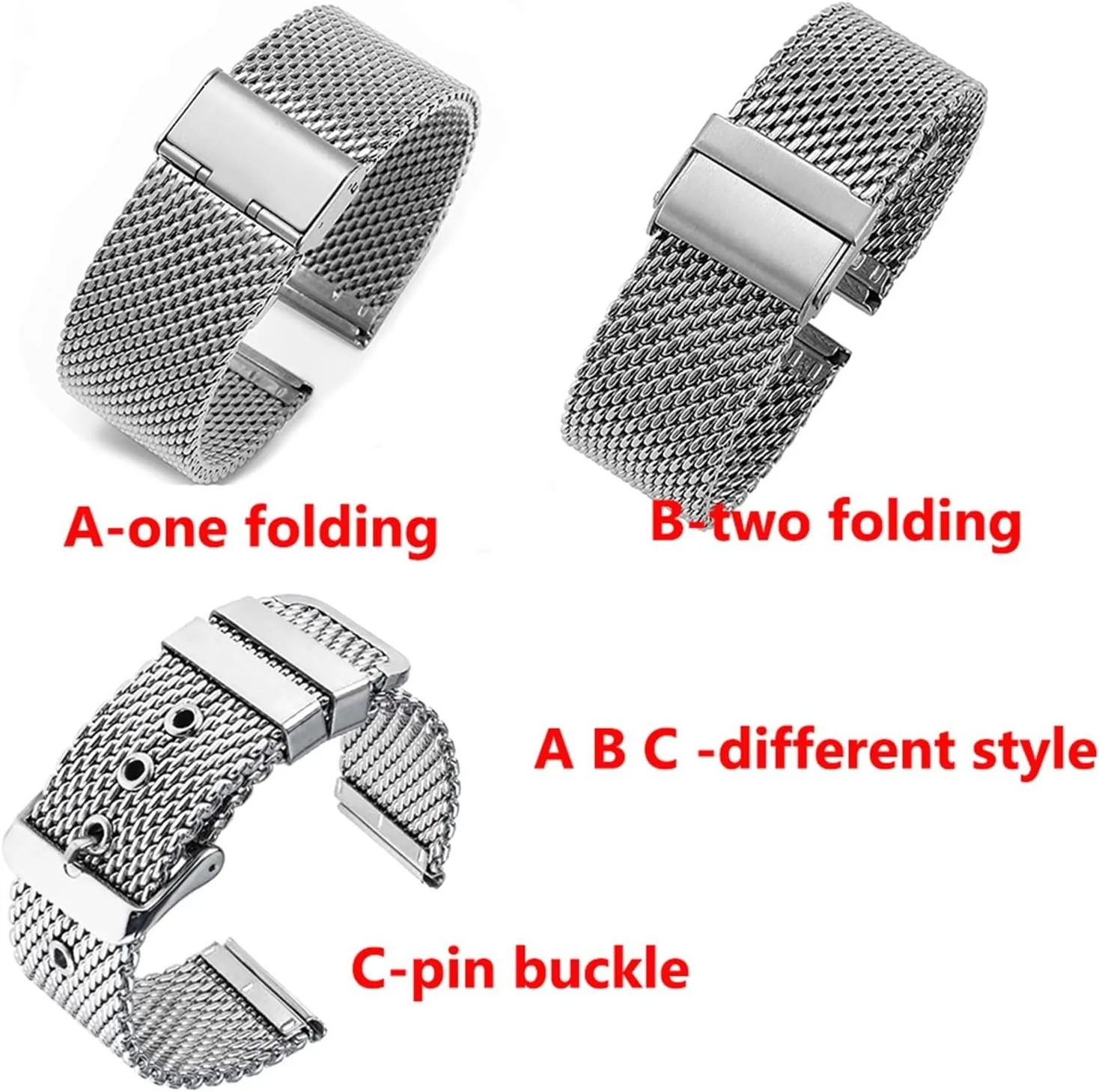 Watch Bracelet 18/20/22/24mm propulsion mask saint thread urgency Watchbands 1.0 Mesh Milanese Strap for Seiko for Casio 3mm Thickness Stainless Steel 