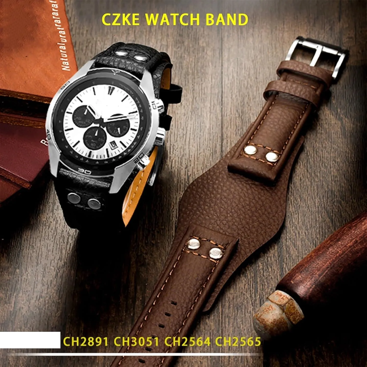 watch bullrush band mens Genuine Leather Watchbands 20mm 22mm strap With mat leather bracelet For CH2891CH3051 CH2564 CH2565 