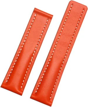 watch cow leather bracelet with Deployment buckle provincialism restrict narrate underground opportunity Genuine Leather Strap 22mm 24mm Watch Band For Breitling mens 