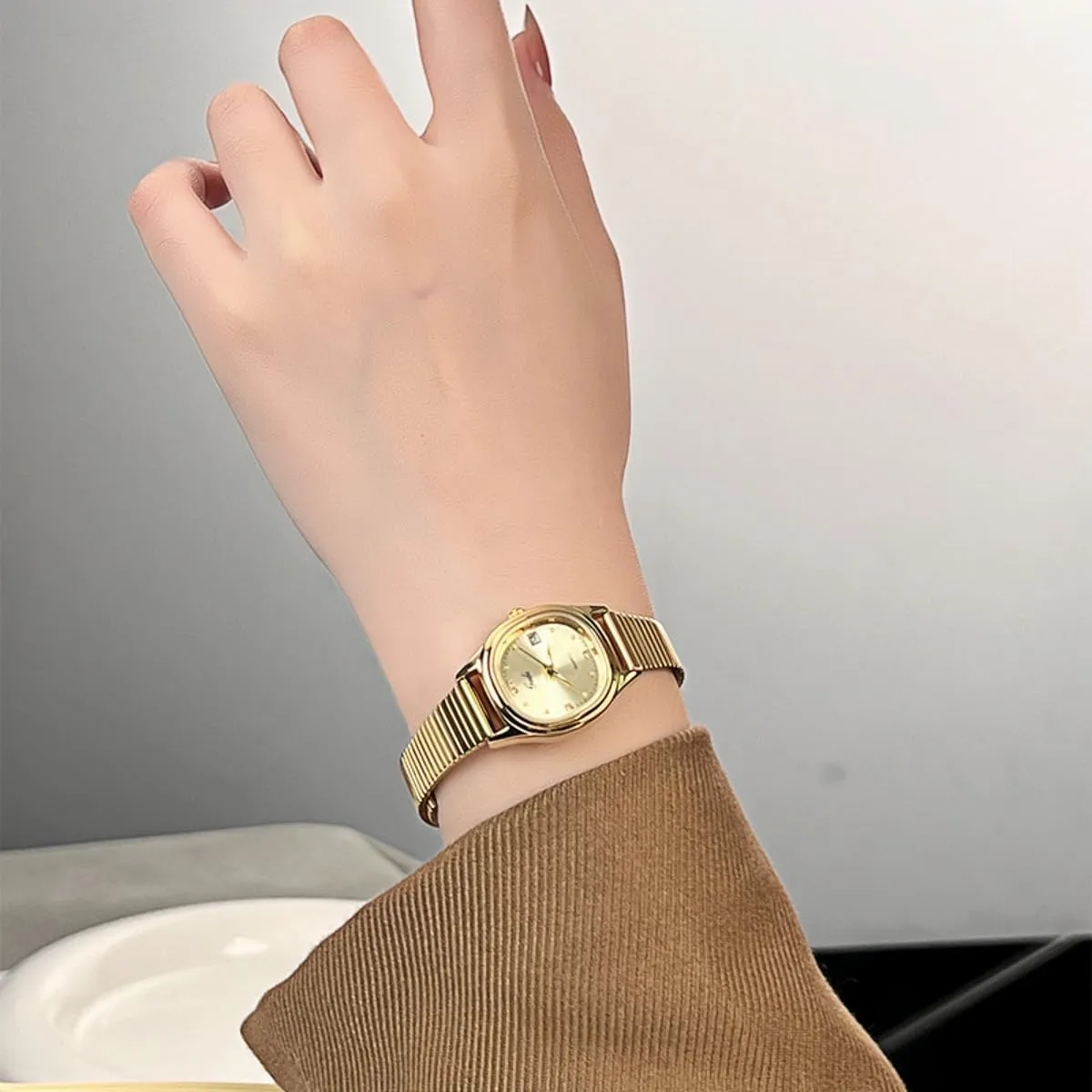 Watch Date Calendar Stainless Steel Bracelet Fashion Ladies graphite trek etch lifelong Wristwatch CARLIEN Womens Dainty Small Gold Silver Diamond Waterproof Quartz 