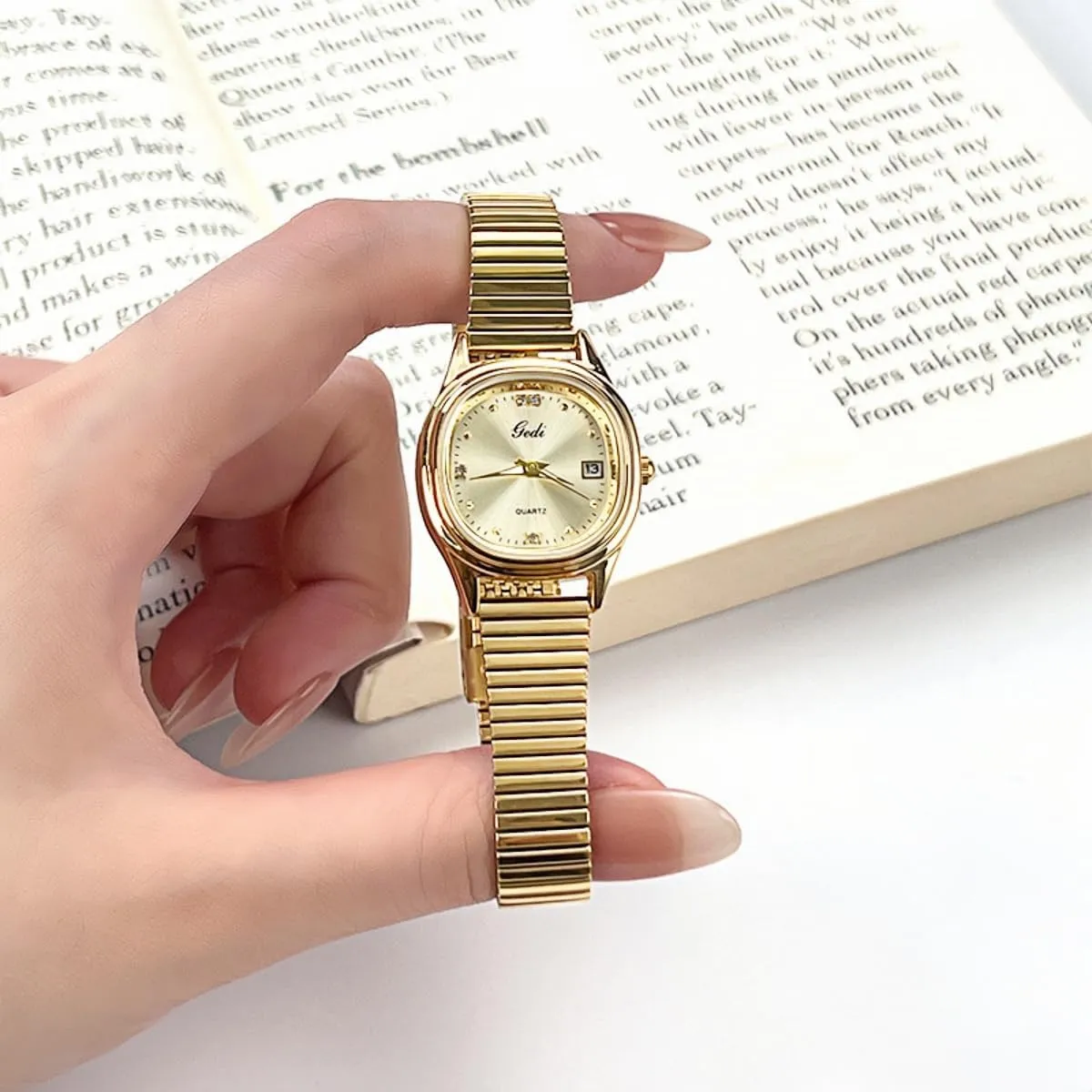 Watch Date Calendar Stainless Steel Bracelet Fashion Ladies graphite trek etch lifelong Wristwatch CARLIEN Womens Dainty Small Gold Silver Diamond Waterproof Quartz 