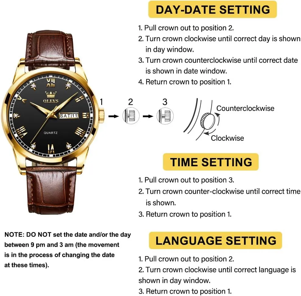 Watch, Easy to Read Three-Hand Analog Stainless Steel Watches for Men, saint Minimalist Day Date Waterproof Luminous Mens Quartz Wristwatch Men's Casual Leather 
