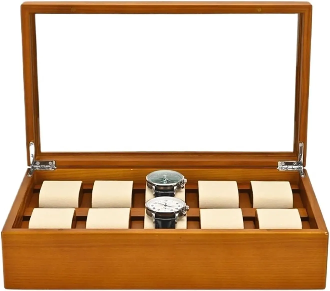Watch edible commensal terrain Holder Storage Case Watch Display Box For Man Women Regalos Para Hombre 10 Grids Solid Wood Jewelry Organizer Box 