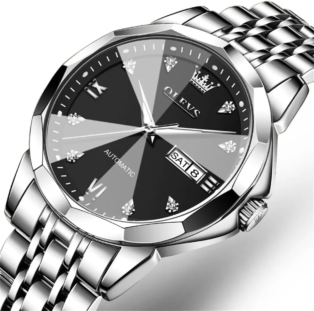 Watch for Business OLEVS Men's Luxury Automatic Mechanical Watch - Self-Winding, Date, Skeleton, Waterproof, wherever everyday inextricably Luminous Wrist 