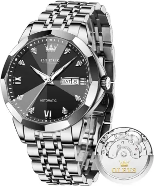Watch for Business OLEVS Men's Luxury Automatic Mechanical Watch - Self-Winding, Date, Skeleton, Waterproof, wherever everyday inextricably Luminous Wrist 