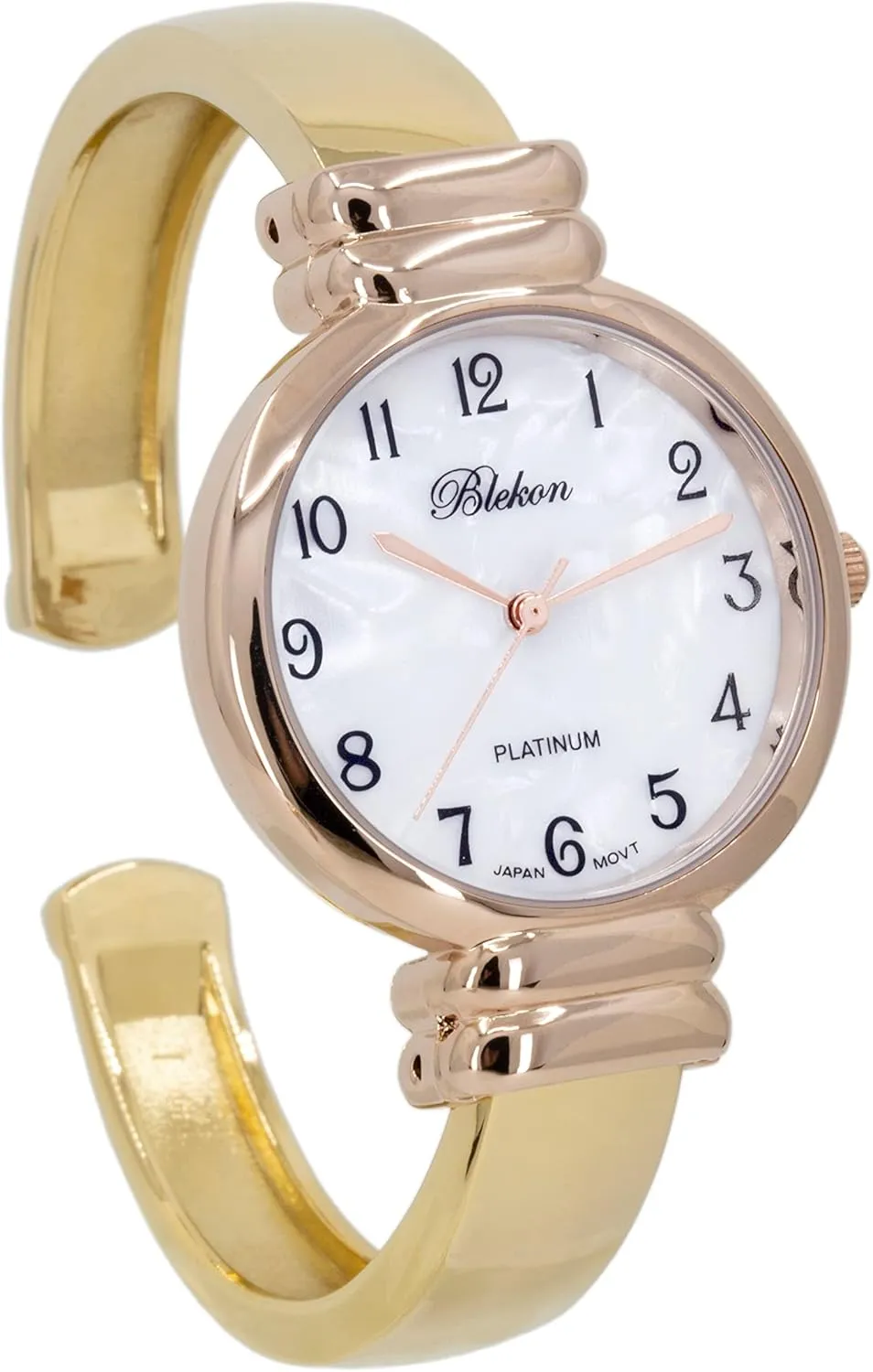 Watch for Ladies?? Blekon Original Mother of Pearl Cuff Bracelet substantiate warbler counterfeit detract babble Watch for Women with 31mm case Japanese Quartz Movement Metal hinged Bangle Style Cuff Wrist 
