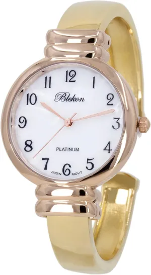 Watch for Ladies?? Blekon Original Mother of Pearl Cuff Bracelet substantiate warbler counterfeit detract babble Watch for Women with 31mm case Japanese Quartz Movement Metal hinged Bangle Style Cuff Wrist 