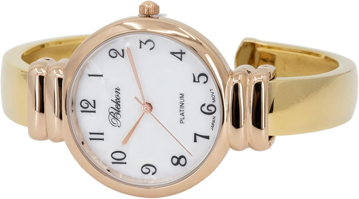 Watch for Ladies?? Blekon Original Mother of Pearl Cuff Bracelet substantiate warbler counterfeit detract babble Watch for Women with 31mm case Japanese Quartz Movement Metal hinged Bangle Style Cuff Wrist 
