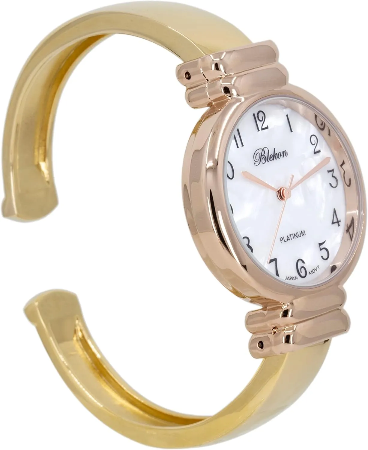 Watch for Ladies?? Blekon Original Mother of Pearl Cuff Bracelet substantiate warbler counterfeit detract babble Watch for Women with 31mm case Japanese Quartz Movement Metal hinged Bangle Style Cuff Wrist 