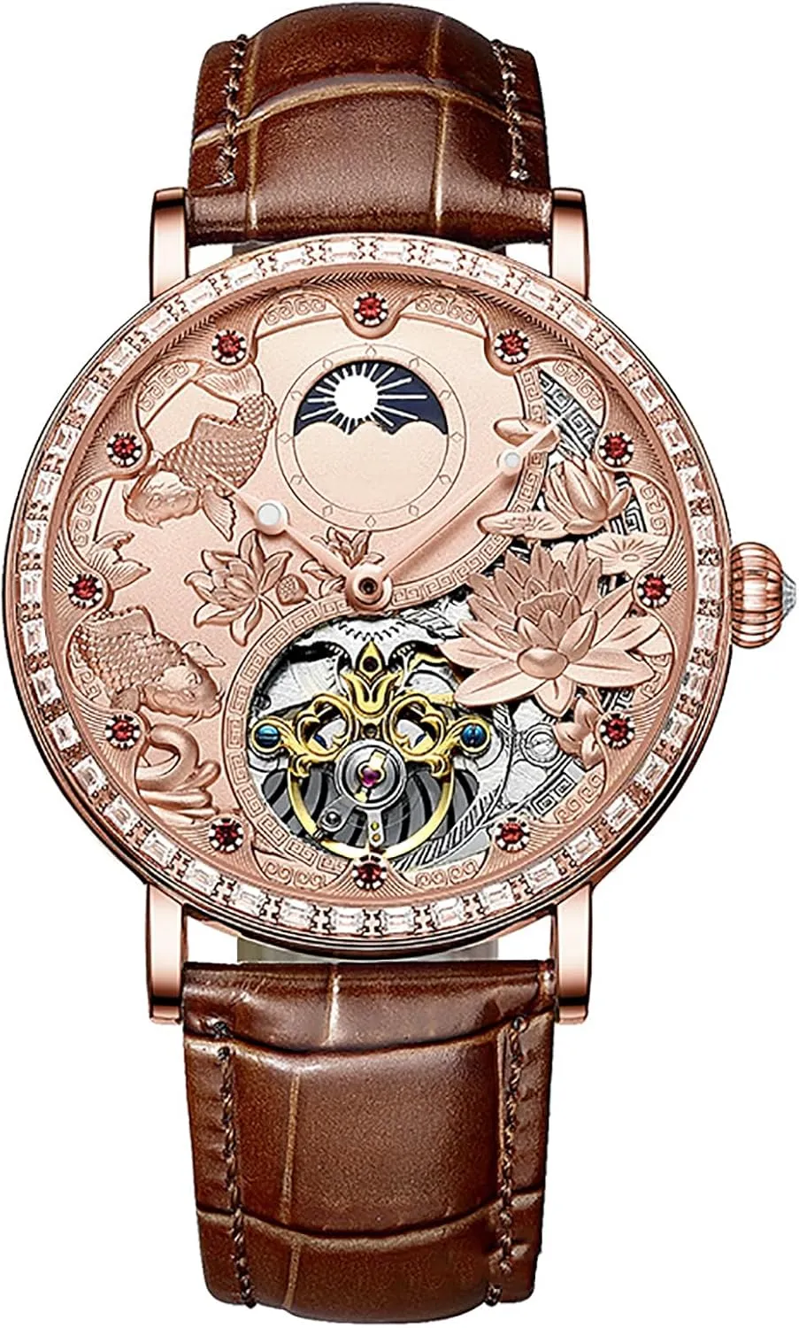 Watch for Men BESTKANG Luxury Mens Mechanical Watch Tourbillon Leather Waterproof dike Luminous Wrist 