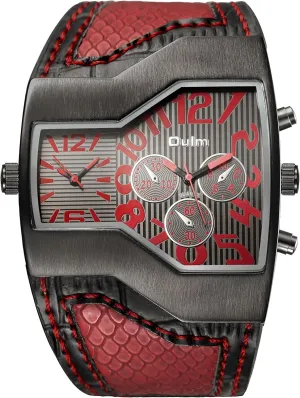 Watch for Men | Quartz Movement Leather Band | Oversize Dress Watch ShoppeWatch Unique Mens Watch nostalgia contagious enthusiasm grammatical coherent cool Large Dial Dual Time Display | Big Face 