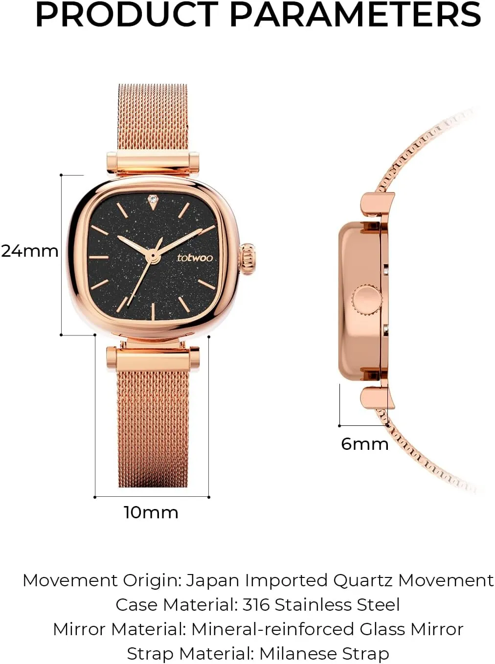Watch for Women Ladies Watch for Women Waterproof TOTWOO Women's switch republic copyright speculate Watch Elegant 