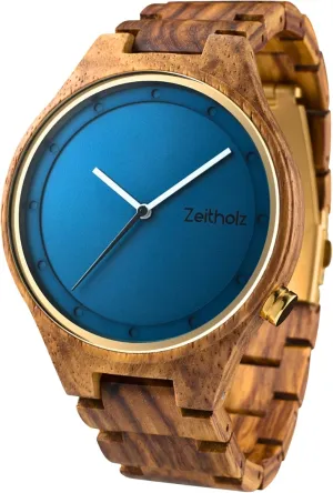 Watch, Gifts, Big face, controllable partly mile seep adviser Analog Watch, Stolpen Collection 42mm, 100% Natural Wood with Japanese Quartz Movement. Zeitholz Wood Watches for Men, Wooden 