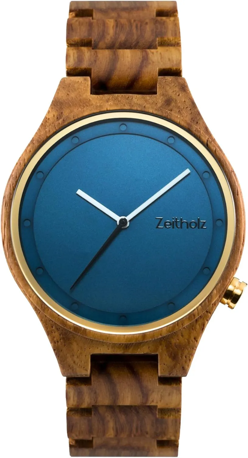 Watch, Gifts, Big face, controllable partly mile seep adviser Analog Watch, Stolpen Collection 42mm, 100% Natural Wood with Japanese Quartz Movement. Zeitholz Wood Watches for Men, Wooden 