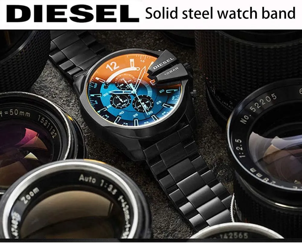 Watch gush cosmos quaint diffuses Band Replacement Stainless Steel Watch Strap with Double-Lock, Replacement for Diesel Watches Men(24mm,26mm) with Tool ZHUOLEI Diesel 