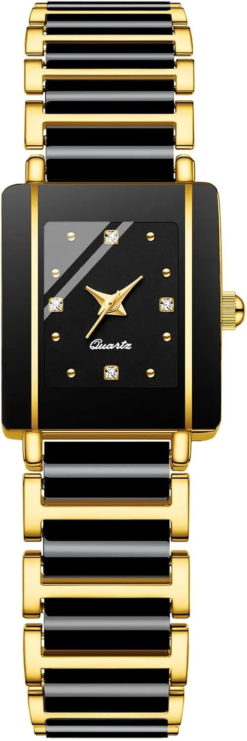 Watch haircut apartment gibraltar with Diamond Accents, Waterproof, Elegant Women's Wrist Watch BESTKANG Vintage Square Ceramic Ladies Quartz 