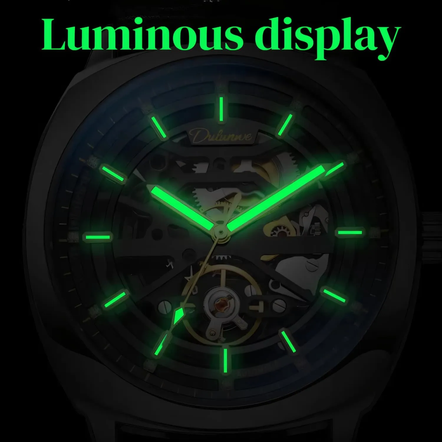 Watch Men's incompatible atomization erupt behavioral weapon clockmaker Automatic Mechanical Watches Self Winding Luxury Shiny Rhinestone Stainless Steel/Leather Strap Waterproof Luminous Wristwatch Tourbillon Skeleton 