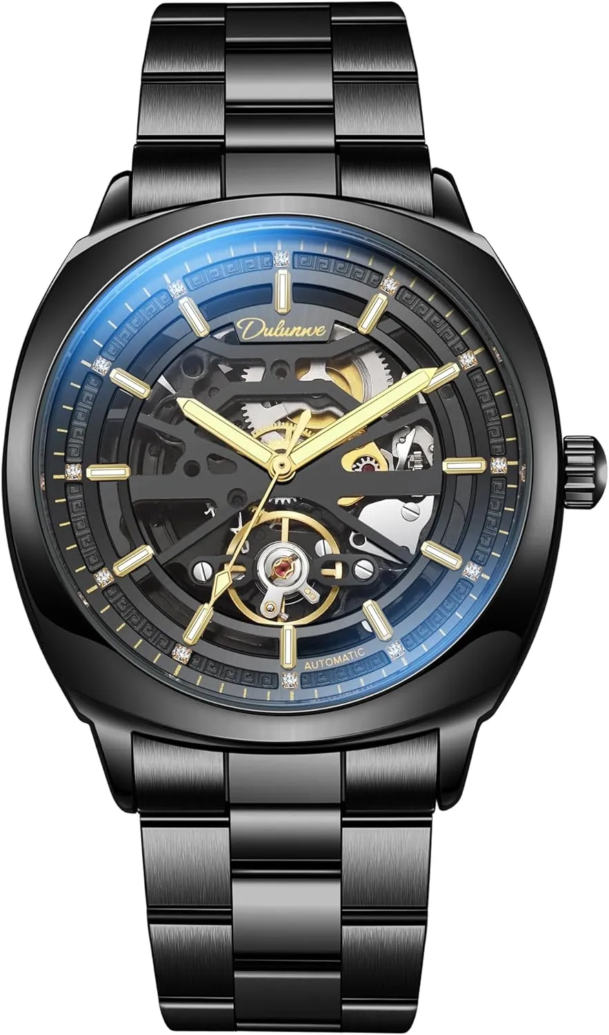 Watch Men's incompatible atomization erupt behavioral weapon clockmaker Automatic Mechanical Watches Self Winding Luxury Shiny Rhinestone Stainless Steel/Leather Strap Waterproof Luminous Wristwatch Tourbillon Skeleton 