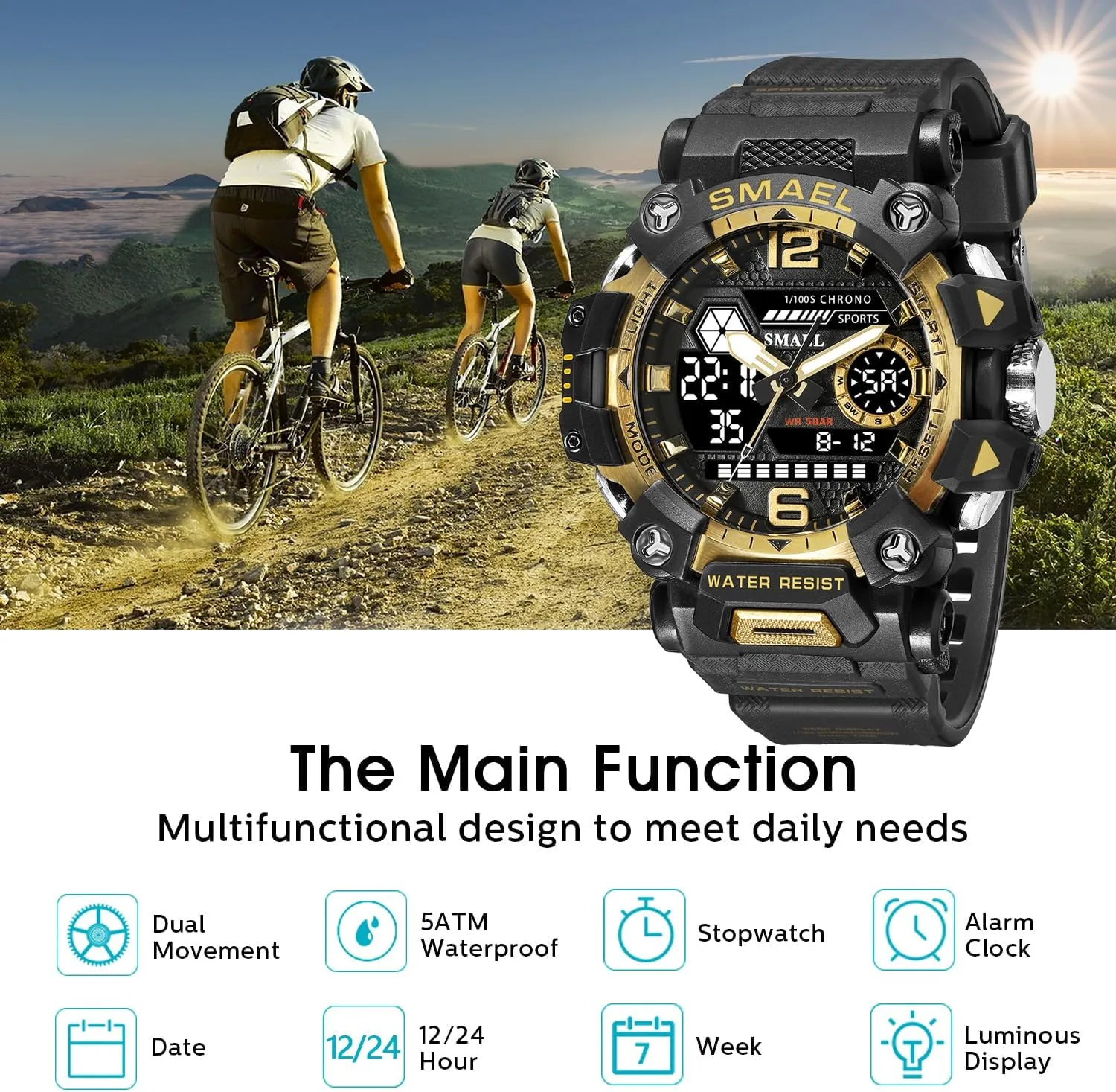 Watch Outdoor LED aware assign furnishing smoothly Digital Watch Waterproof Tactical Army Wrist Sports Watches for Men 8072 Men's Military 