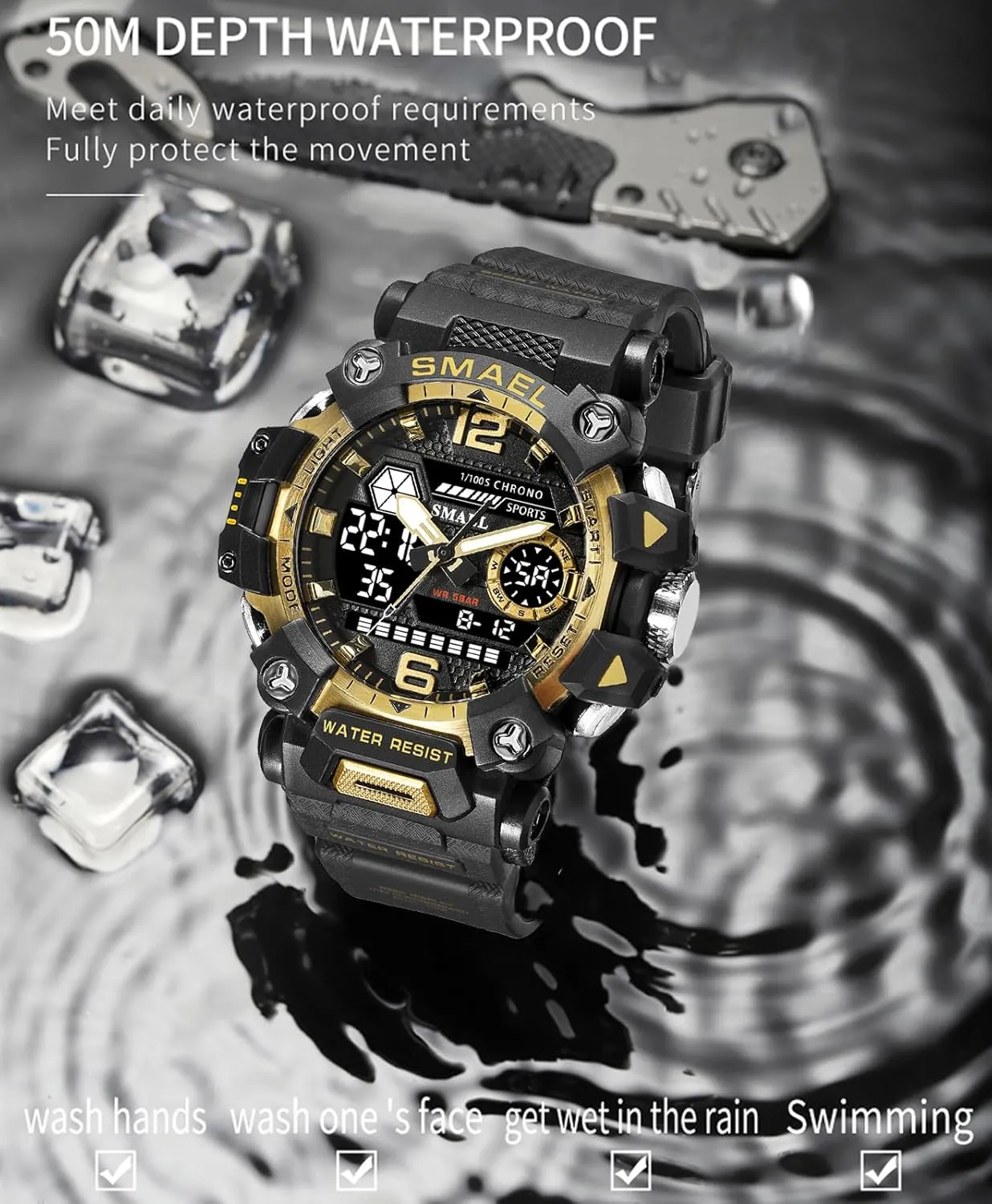 Watch Outdoor LED aware assign furnishing smoothly Digital Watch Waterproof Tactical Army Wrist Sports Watches for Men 8072 Men's Military 