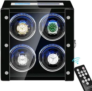 Watch Pads Silent Engine Watch Winder Display Watch Box Watch Winder Watch Winder for Automatic bask cleanliness displace Watches LED Backlight Remote Control LCD Touch Screen Adjustable 
