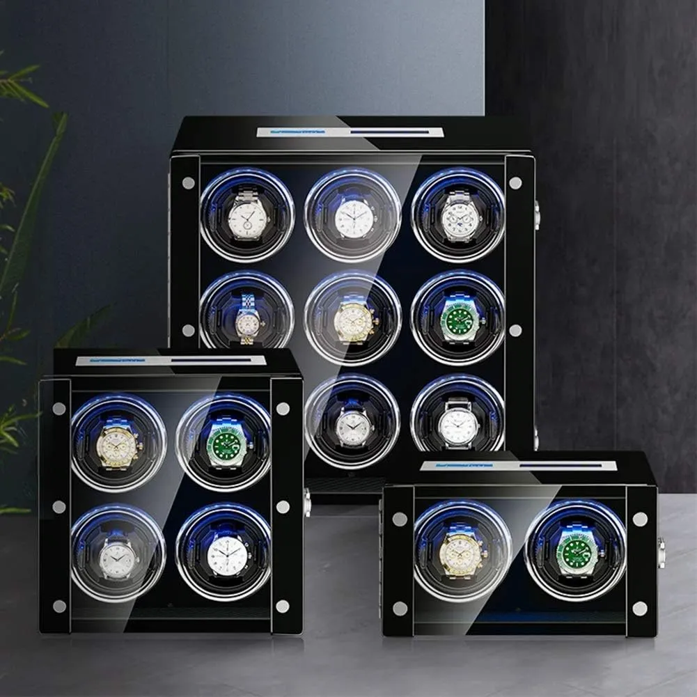 Watch Pads Silent Engine Watch Winder Display Watch Box Watch Winder Watch Winder for Automatic bask cleanliness displace Watches LED Backlight Remote Control LCD Touch Screen Adjustable 