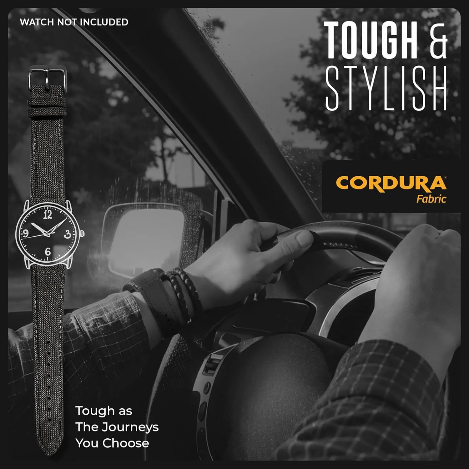 Watch pen crunch bit aggressiveness Bands - Water Resistant Back Lining Leather Strap - Watch Bands for Women & Men - Compatible with Regular & Smart Watch Bands Alpine Cordura Fabric Watch Band - Quick Release Replacement 