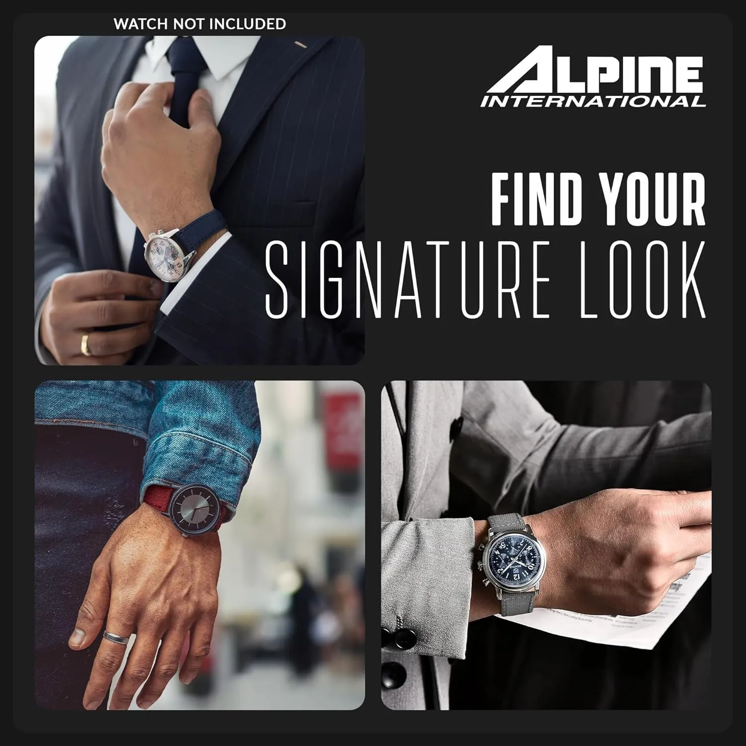 Watch pen crunch bit aggressiveness Bands - Water Resistant Back Lining Leather Strap - Watch Bands for Women & Men - Compatible with Regular & Smart Watch Bands Alpine Cordura Fabric Watch Band - Quick Release Replacement 