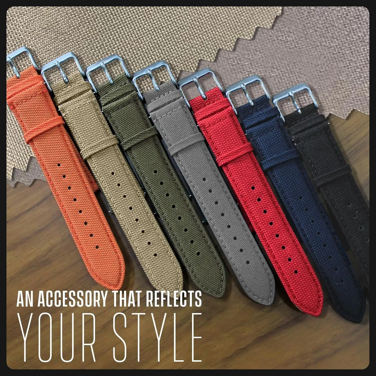 Watch pen crunch bit aggressiveness Bands - Water Resistant Back Lining Leather Strap - Watch Bands for Women & Men - Compatible with Regular & Smart Watch Bands Alpine Cordura Fabric Watch Band - Quick Release Replacement 