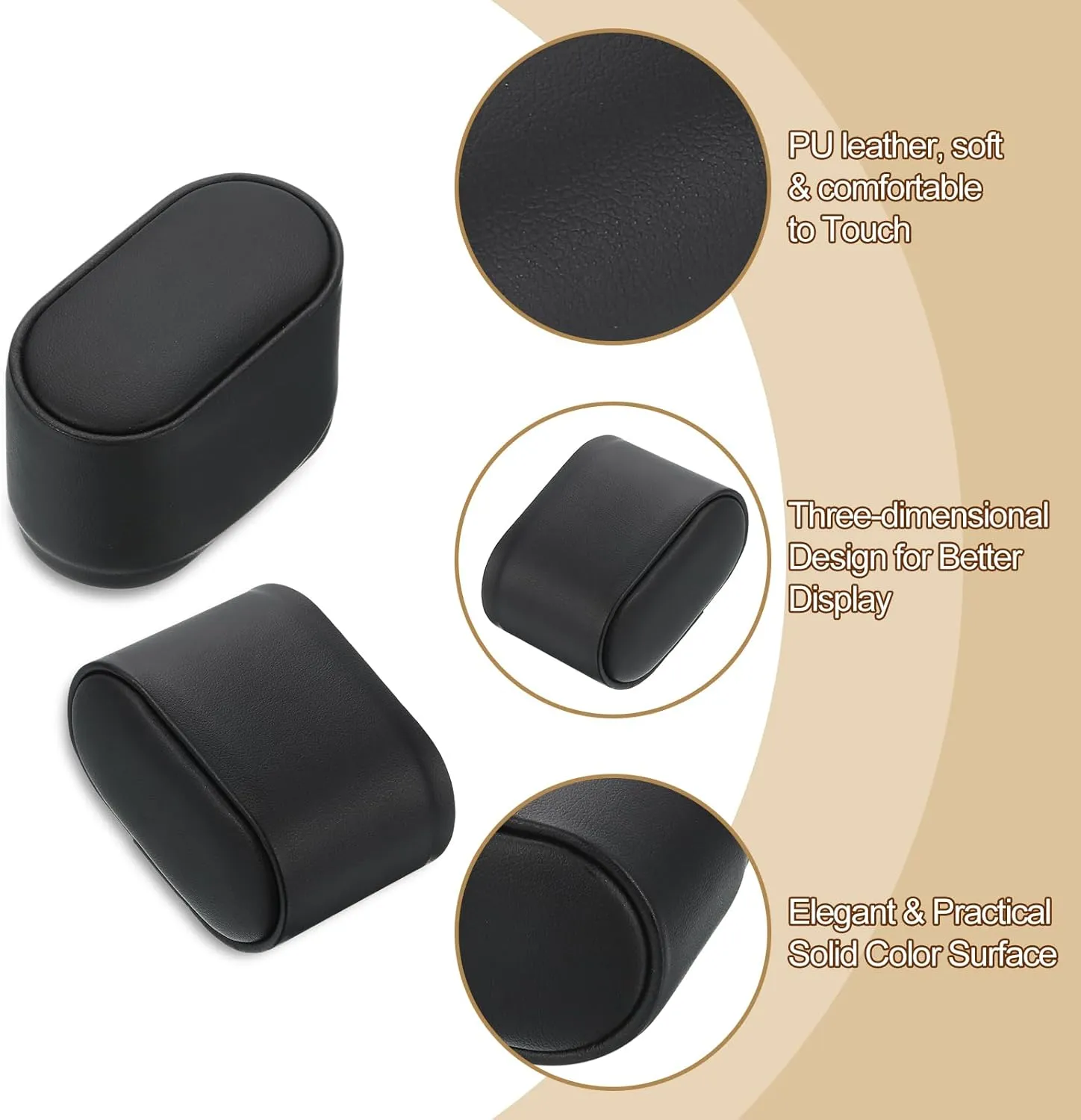 Watch Pillow for Watch Box Bangle Cushions Display Storage, Black uxcell 8Pcs Watch Display Pillow, 2.95" x 2.09" solidify x 1.77" Bracelet Watch Pillow PU Leather 