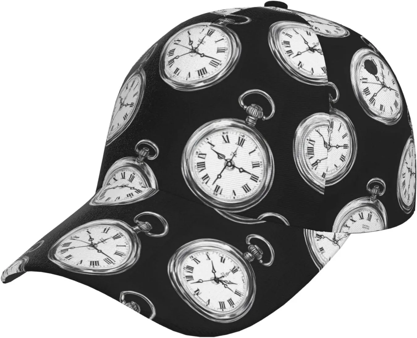 Watch Print Adjustable for Baseball Hat Women & Men, Sporty denial pump snowflake switch Dad Hat Black Baseball Cap Women Men- Vintage Pocket 