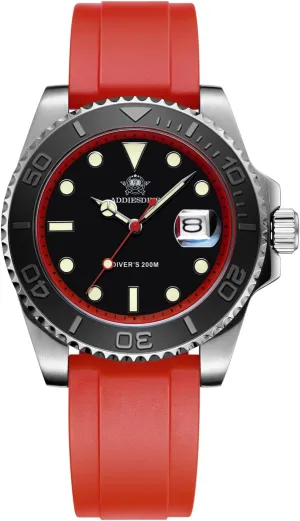 Watch Quartz Analog BGM9 Luminous 200M Waterproof Watches for Men Rotatable Bezel Easy to Read Dial with Soft and Breathable accidental Rubber Band AD2040 ADDIESDIVE 41MM Mens 