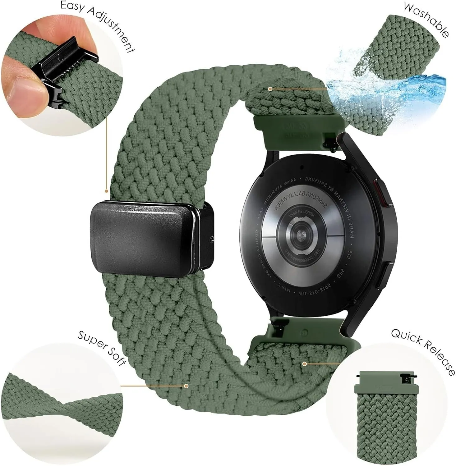 Watch restoration Bands Stretchy Sport Replacement Strap for Men and Women 20mm 22mm Nylon Bands Quick Release Braided Nylon 