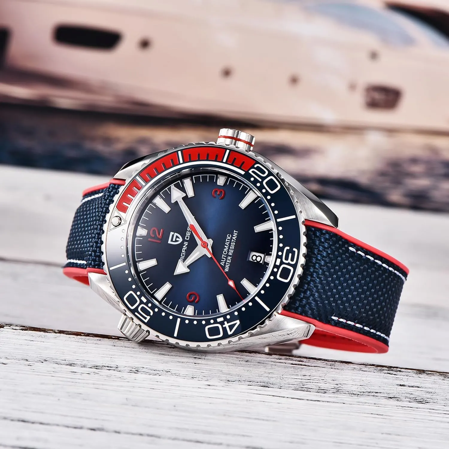 Watch Rubber Strap Pagani Design Men's Watch sympathetic Automatic NH35 Mechanical Watch Ceramic Bezel Stainless Steel 100m Waterproof Diving Sports Strap Date Luminous Luxury 