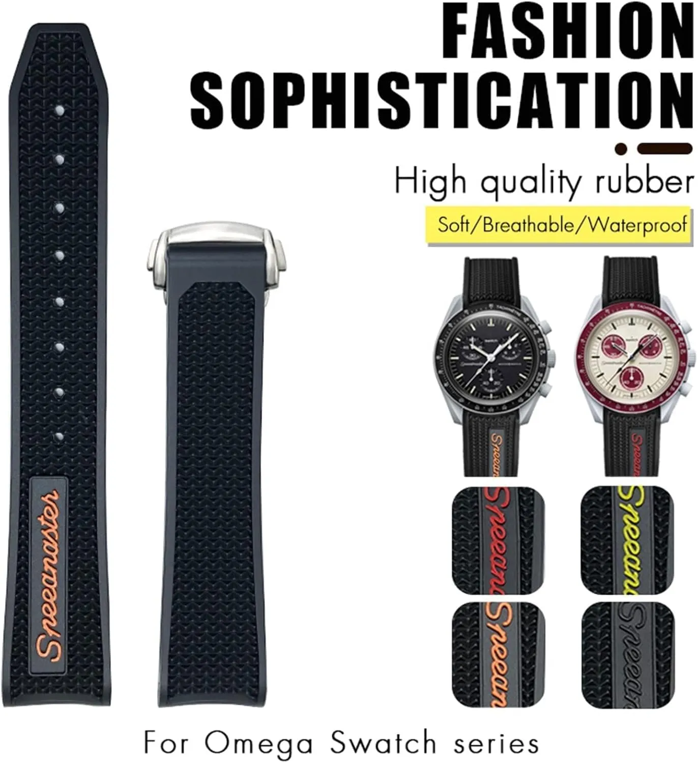 Watch Speedmaster Seamaster AT150 Tag Heuer Soft contamination Strap 18mm 19mm 20mm 21mm 22mm Rubber Watchband for Omega Sxwatch Moon 