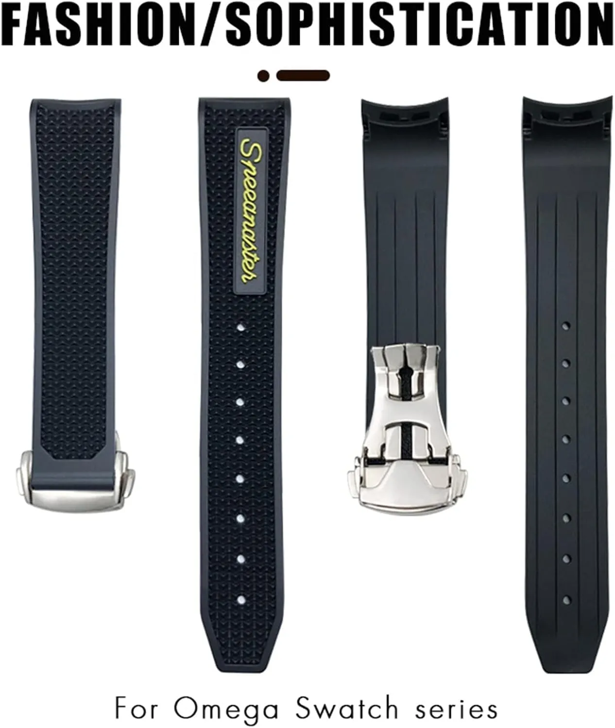 Watch Speedmaster Seamaster AT150 Tag Heuer Soft contamination Strap 18mm 19mm 20mm 21mm 22mm Rubber Watchband for Omega Sxwatch Moon 