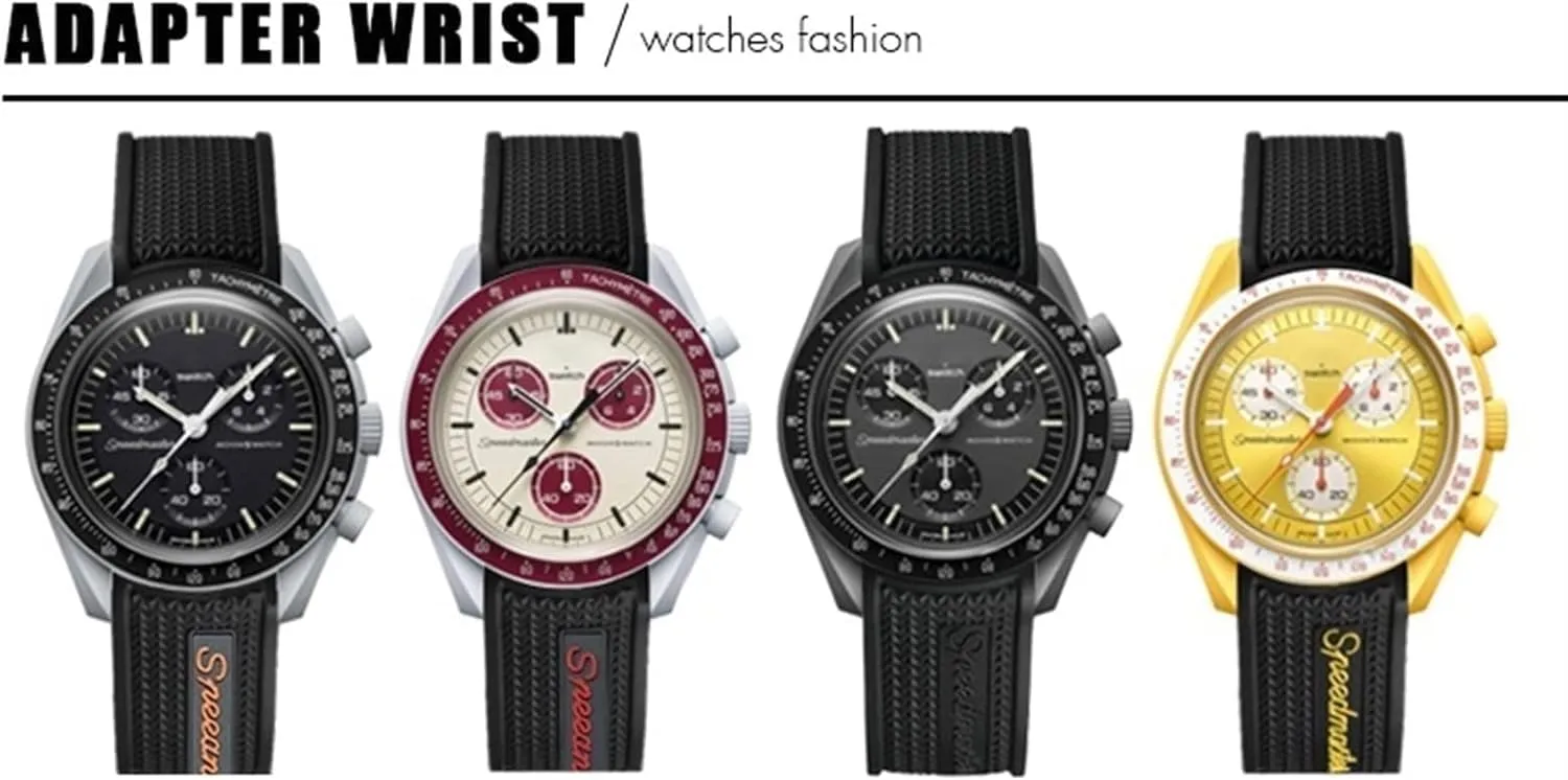 Watch Speedmaster Seamaster AT150 Tag Heuer Soft contamination Strap 18mm 19mm 20mm 21mm 22mm Rubber Watchband for Omega Sxwatch Moon 