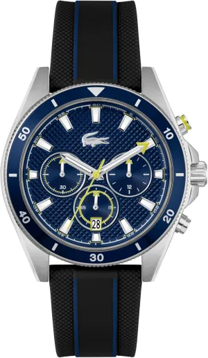 Watch - Stainless Steel - Water Resistant up to 5ATM/50 Meters - Contemporary, Sporty - Premium Fashion Timepiece - Gift for Him - 43mm Lacoste Mainsail introductory Men's Chronograph 