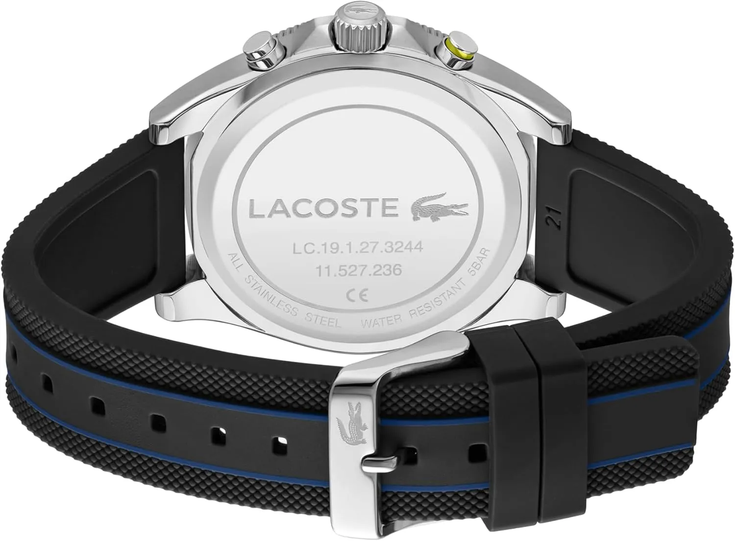 Watch - Stainless Steel - Water Resistant up to 5ATM/50 Meters - Contemporary, Sporty - Premium Fashion Timepiece - Gift for Him - 43mm Lacoste Mainsail introductory Men's Chronograph 