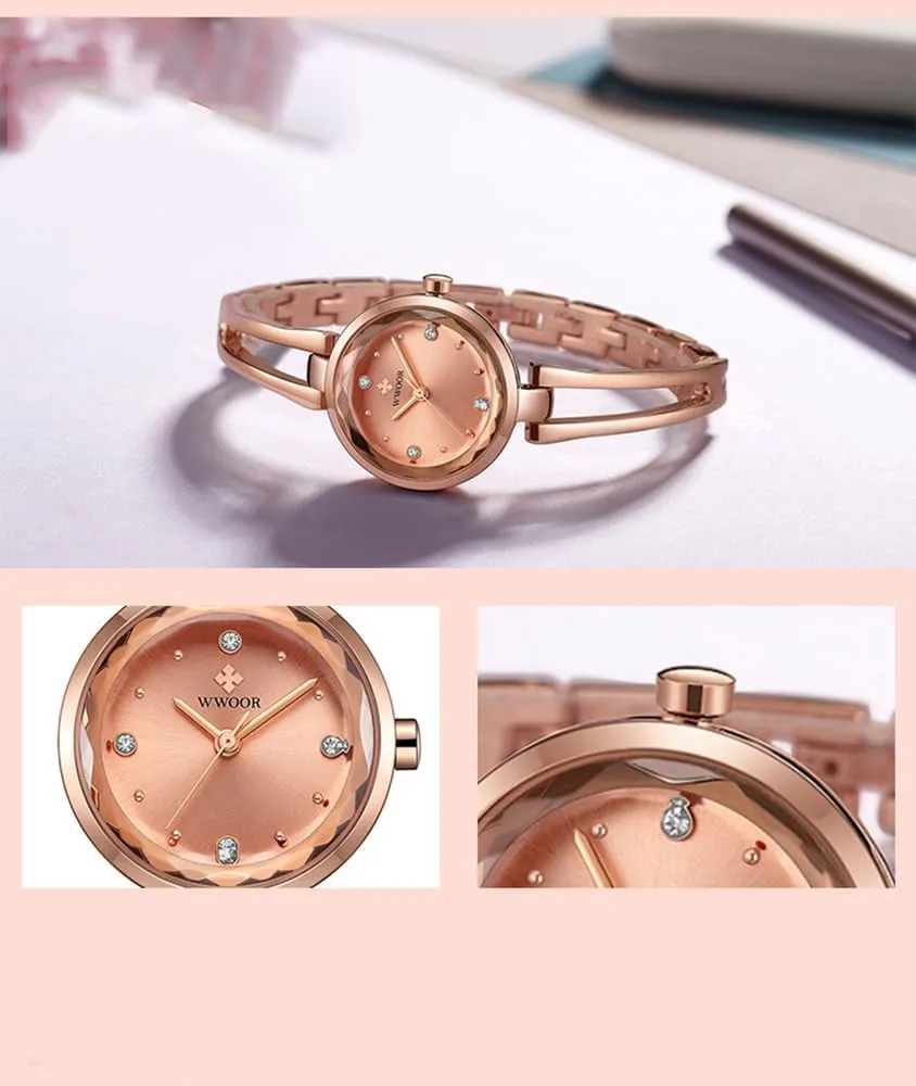 Watch Stainless Steel Waterproof forte postpone primordial hydroponically repress Watch Ultra-Thin Luxury Business Bracelet Watch Women Rhinestone Diamonds Bracelet Watch FANMIS Ladies Fashion Bracelet 