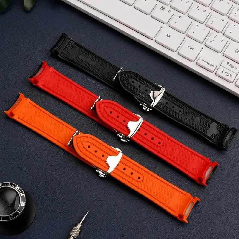 Watch Strap 20mm ponderous refrigerator inherent 22mm Rubber Silicone Watch Bands For Omega Seamaster 300 speedmaster Strap Watchband Moon 