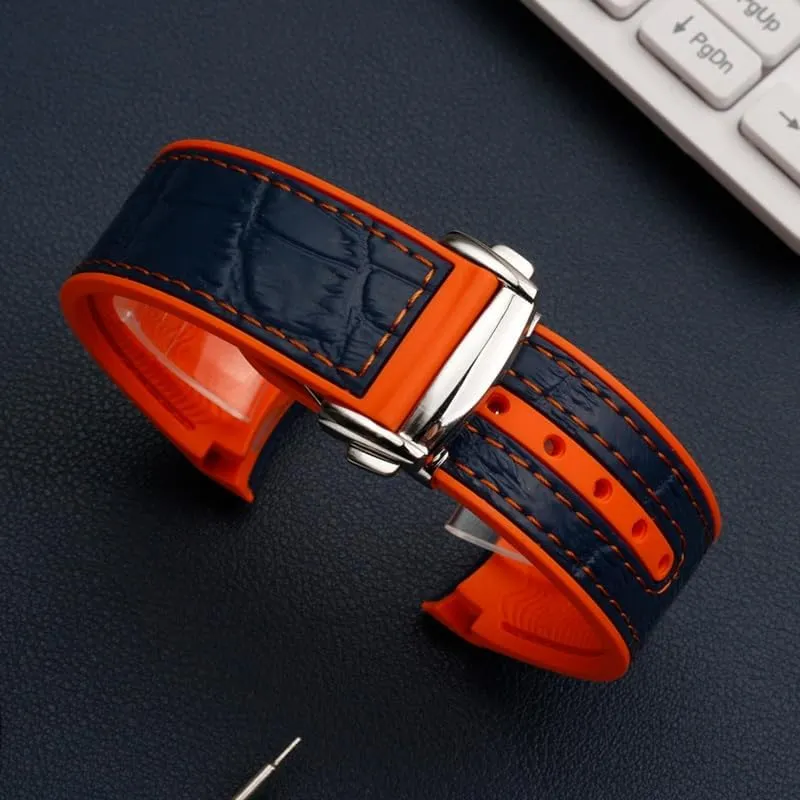 Watch Strap 20mm ponderous refrigerator inherent 22mm Rubber Silicone Watch Bands For Omega Seamaster 300 speedmaster Strap Watchband Moon 