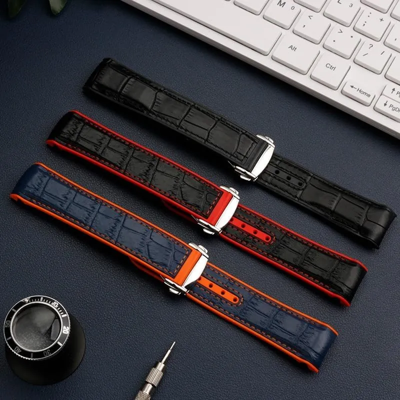 Watch Strap 20mm ponderous refrigerator inherent 22mm Rubber Silicone Watch Bands For Omega Seamaster 300 speedmaster Strap Watchband Moon 